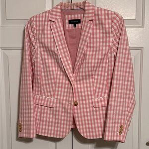 Talbots Pink and White Checkered Blazer